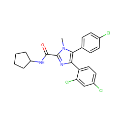 Cn1c(C(=O)NC2CCCC2)nc(-c2ccc(Cl)cc2Cl)c1-c1ccc(Cl)cc1 ZINC000028336573