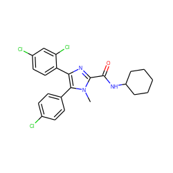 Cn1c(C(=O)NC2CCCCC2)nc(-c2ccc(Cl)cc2Cl)c1-c1ccc(Cl)cc1 ZINC000013285328