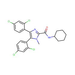 Cn1c(C(=O)NC2CCCCC2)nc(-c2ccc(Cl)cc2Cl)c1-c1ccc(Cl)cc1Cl ZINC000013285330