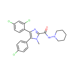 Cn1c(C(=O)NN2CCCCC2)nc(-c2ccc(Cl)cc2Cl)c1-c1ccc(Cl)cc1 ZINC000013285329