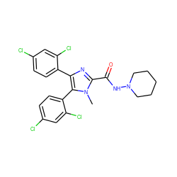 Cn1c(C(=O)NN2CCCCC2)nc(-c2ccc(Cl)cc2Cl)c1-c1ccc(Cl)cc1Cl ZINC000028336579