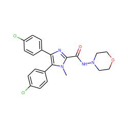 Cn1c(C(=O)NN2CCOCC2)nc(-c2ccc(Cl)cc2)c1-c1ccc(Cl)cc1 ZINC000028345239