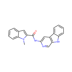 Cn1c(C(=O)Nc2cc3c(cn2)[nH]c2ccccc23)cc2ccccc21 ZINC000100986471