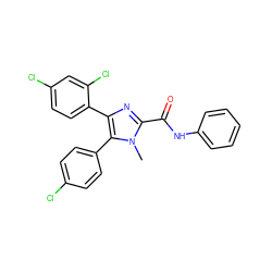 Cn1c(C(=O)Nc2ccccc2)nc(-c2ccc(Cl)cc2Cl)c1-c1ccc(Cl)cc1 ZINC000028121451