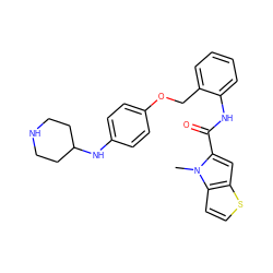 Cn1c(C(=O)Nc2ccccc2COc2ccc(NC3CCNCC3)cc2)cc2sccc21 ZINC001772596833