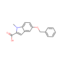 Cn1c(C(=O)O)cc2cc(OCc3ccccc3)ccc21 ZINC000008417150