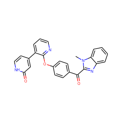 Cn1c(C(=O)c2ccc(Oc3ncccc3-c3cc[nH]c(=O)c3)cc2)nc2ccccc21 ZINC000139486356