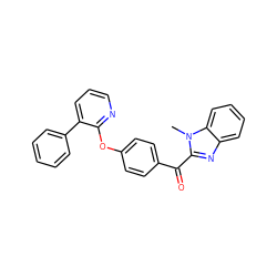 Cn1c(C(=O)c2ccc(Oc3ncccc3-c3ccccc3)cc2)nc2ccccc21 ZINC000299856796