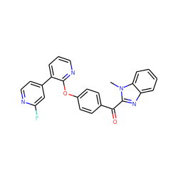 Cn1c(C(=O)c2ccc(Oc3ncccc3-c3ccnc(F)c3)cc2)nc2ccccc21 ZINC000139078836