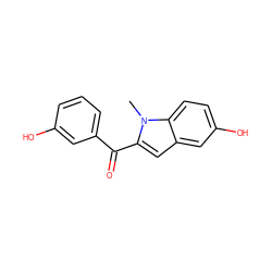 Cn1c(C(=O)c2cccc(O)c2)cc2cc(O)ccc21 ZINC000299823317