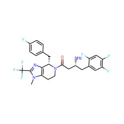 Cn1c(C(F)(F)F)nc2c1CCN(C(=O)C[C@H](N)Cc1cc(F)c(F)cc1F)[C@H]2Cc1ccc(F)cc1 ZINC000014210473