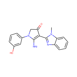 Cn1c(C2=C(N)N(c3cccc(O)c3)CC2=O)nc2ccccc21 ZINC000082238262