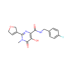 Cn1c(C2=CCOC2)nc(C(=O)NCc2ccc(F)cc2)c(O)c1=O ZINC000299827870