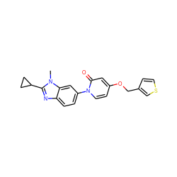 Cn1c(C2CC2)nc2ccc(-n3ccc(OCc4ccsc4)cc3=O)cc21 ZINC000223469193