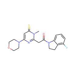 Cn1c(CC(=O)N2CCc3c(F)cccc32)nc(N2CCOCC2)cc1=S ZINC000147000126