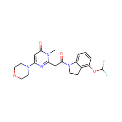 Cn1c(CC(=O)N2CCc3c(OC(F)F)cccc32)nc(N2CCOCC2)cc1=O ZINC000147111075