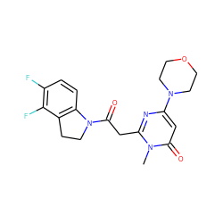 Cn1c(CC(=O)N2CCc3c2ccc(F)c3F)nc(N2CCOCC2)cc1=O ZINC000115074244