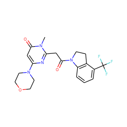 Cn1c(CC(=O)N2CCc3c2cccc3C(F)(F)F)nc(N2CCOCC2)cc1=O ZINC000147202665