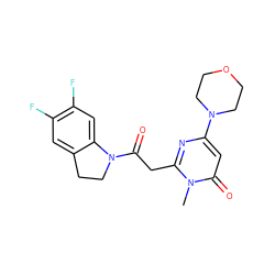 Cn1c(CC(=O)N2CCc3cc(F)c(F)cc32)nc(N2CCOCC2)cc1=O ZINC000115072430