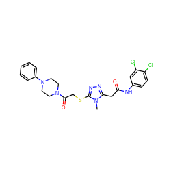 Cn1c(CC(=O)Nc2ccc(Cl)c(Cl)c2)nnc1SCC(=O)N1CCN(c2ccccc2)CC1 ZINC000008666214