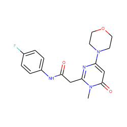 Cn1c(CC(=O)Nc2ccc(F)cc2)nc(N2CCOCC2)cc1=O ZINC000095574814