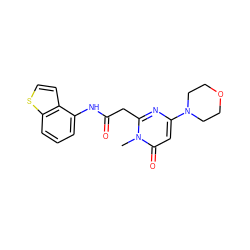 Cn1c(CC(=O)Nc2cccc3sccc23)nc(N2CCOCC2)cc1=O ZINC000115073087