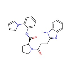 Cn1c(CCC(=O)N2CCC[C@H]2C(=O)Nc2ccccc2-n2cccc2)nc2ccccc21 ZINC000029128351