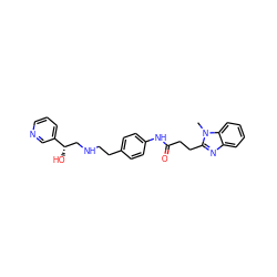 Cn1c(CCC(=O)Nc2ccc(CCNC[C@H](O)c3cccnc3)cc2)nc2ccccc21 ZINC000049048742