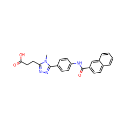 Cn1c(CCC(=O)O)nnc1-c1ccc(NC(=O)c2ccc3ccccc3c2)cc1 ZINC000073224125