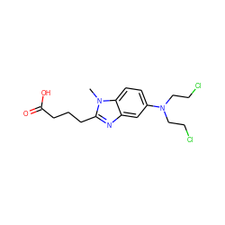 Cn1c(CCCC(=O)O)nc2cc(N(CCCl)CCCl)ccc21 ZINC000004214955