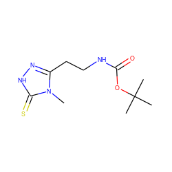 Cn1c(CCNC(=O)OC(C)(C)C)n[nH]c1=S ZINC000006551696