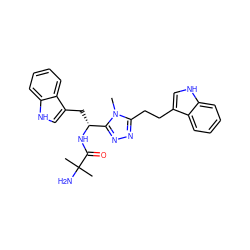 Cn1c(CCc2c[nH]c3ccccc23)nnc1[C@@H](Cc1c[nH]c2ccccc12)NC(=O)C(C)(C)N ZINC000028636900