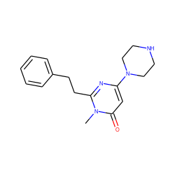 Cn1c(CCc2ccccc2)nc(N2CCNCC2)cc1=O ZINC000045257756