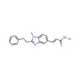 Cn1c(CCc2ccccc2)nc2cc(/C=C/C(=O)NO)ccc21 ZINC000040421847