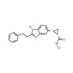 Cn1c(CCc2ccccc2)nc2cc([C@@H]3C[C@@H]3C(=O)NO)ccc21 ZINC000040392667