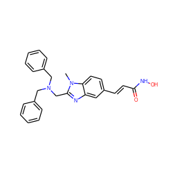 Cn1c(CN(Cc2ccccc2)Cc2ccccc2)nc2cc(/C=C/C(=O)NO)ccc21 ZINC000036410051