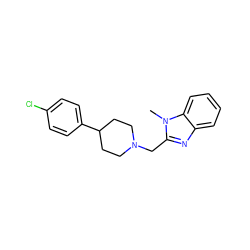 Cn1c(CN2CCC(c3ccc(Cl)cc3)CC2)nc2ccccc21 ZINC000045348324