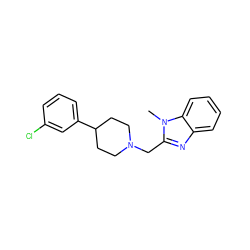 Cn1c(CN2CCC(c3cccc(Cl)c3)CC2)nc2ccccc21 ZINC000045390108