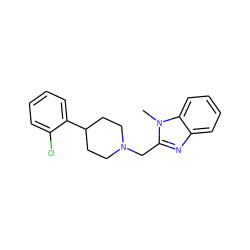 Cn1c(CN2CCC(c3ccccc3Cl)CC2)nc2ccccc21 ZINC000071319030