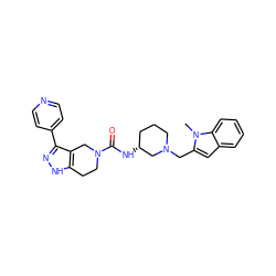 Cn1c(CN2CCC[C@@H](NC(=O)N3CCc4[nH]nc(-c5ccncc5)c4C3)C2)cc2ccccc21 ZINC000145930606