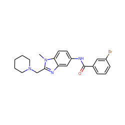 Cn1c(CN2CCCCC2)nc2cc(NC(=O)c3cccc(Br)c3)ccc21 ZINC000008606524