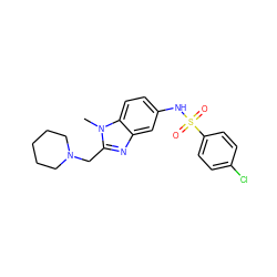 Cn1c(CN2CCCCC2)nc2cc(NS(=O)(=O)c3ccc(Cl)cc3)ccc21 ZINC000001061607