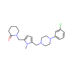 Cn1c(CN2CCN(c3cccc(Cl)c3)CC2)ccc1CN1CCCCC1=O ZINC000053231173