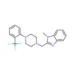 Cn1c(CN2CCN(c3ccccc3C(F)(F)F)CC2)nc2ccccc21 ZINC000045385131