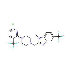 Cn1c(CN2CCN(c3nc(Cl)ccc3C(F)(F)F)CC2)nc2cc(C(F)(F)F)ccc21 ZINC000045349872