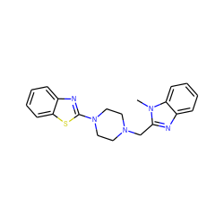 Cn1c(CN2CCN(c3nc4ccccc4s3)CC2)nc2ccccc21 ZINC000045339781