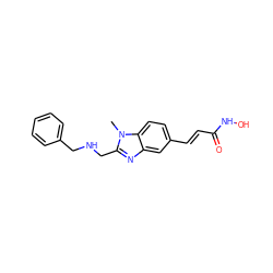 Cn1c(CNCc2ccccc2)nc2cc(/C=C/C(=O)NO)ccc21 ZINC000139247725