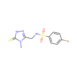 Cn1c(CNS(=O)(=O)c2ccc(Br)cc2)n[nH]c1=S ZINC000005753479