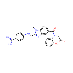 Cn1c(CNc2ccc(C(=N)N)cc2)nc2cc(C(=O)N(CC(=O)O)c3ccccc3)ccc21 ZINC000013473169