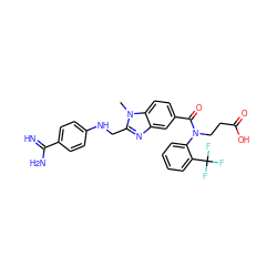 Cn1c(CNc2ccc(C(=N)N)cc2)nc2cc(C(=O)N(CCC(=O)O)c3ccccc3C(F)(F)F)ccc21 ZINC000653812659